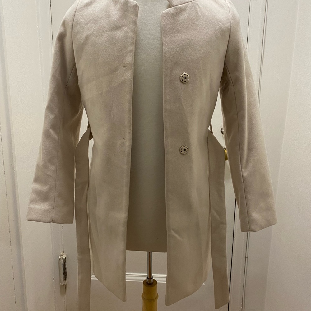 Cream Overcoat - Womens XXS - H&M
